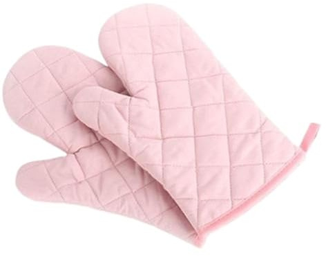 Maniques Cuisine Lot de 2 Gants de Cuisine Professionnels en Coton résistant à la Chaleur et résistant à la Chaleur(Pink)
