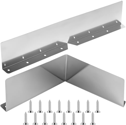 2Pcs Gutter Valley Splash Guard,Aluminum Rain Diverter for Roof & Downspout | Gutter Downspout Splash Block with Screws, Rustproof Gutter Parts for House Protection
