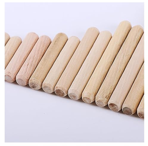 60 pasadores de madera de 10 mm de diámetro, varillas de madera acanaladas, clavijas for manualidades de madera dura.(60mm)