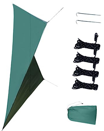 Gadpiparty Vela Parasole Oxford da Esterno, Telo da Picnic Resistente al Vento per Campeggio e Giardino, Ombreggiante Verde Doppio Uso Protezione UV e Facile Installazione