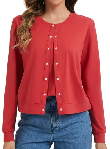 Sosolism Chemises d’Allaitement pour Femmes Cardigan Hauts d’Allaitement,Rose,L