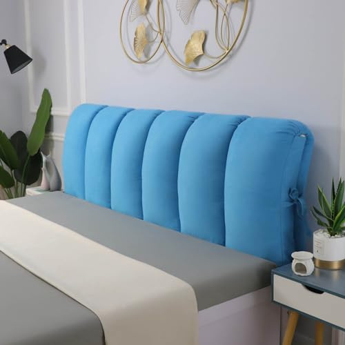 Fodera imbottita per testiera per letti in metallo, cuscino per letto matrimoniale e supporto per la schiena, 200 x 50 cm, blu, protezione elegante e comfort per la tua camera da letto