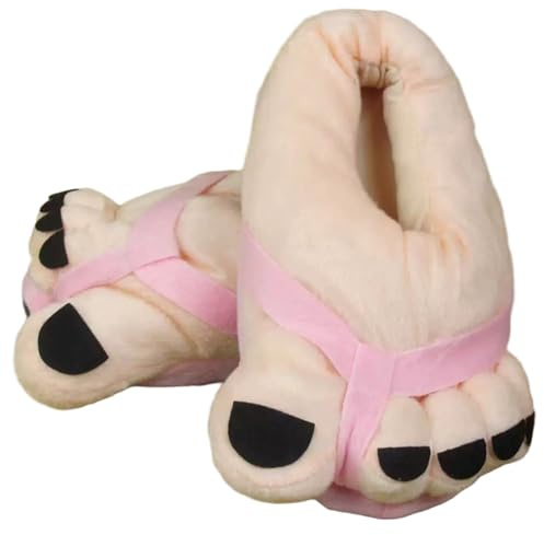 Zapatillas Feas, Pantuflas para Pies Novedad Confort Felpa Divertidas con Dedos Negros Cálido Disfraz de Pie de Invierno Zapatos Divertidos para Adultos Mujeres Hombres