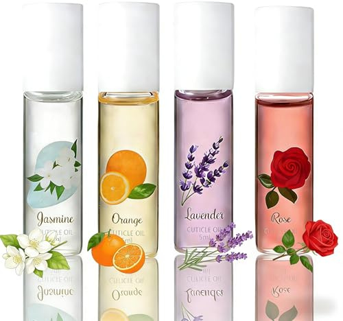 Set De 4 Aceite Para El Cuidado De Las Uñas Y Las Cuticulas, Aceite-para-uñas Roll On Lápiz Hidratante Para Cutículas Esmalte De-uñas Para Cuidar Y Fortalecer