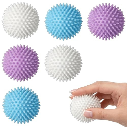 Set di 6 palline per lavatrice, per rimuovere i peli di animali domestici e accelerare il processo di asciugatura, per lavaggio domestico, colori: bianco, blu, viola