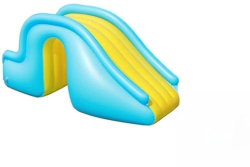 Rcniso Aufblasbare Wasserrutsche, Leicht zu Erklimmen, Sommer-Wasserspaß, Aufblasbare Rutsche, Blau, Gelb, Tragbar, Stabil, für Schwimmbad (Himmelblau)