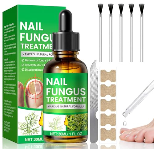 Extra Strong Fungal Nail Treatment for Toenail 30ml, With Tea Tree Oil | For toe & ingrown nails, Nail growth, improves thick discolored nails, Includes 5 patches