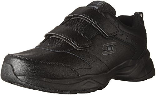 Skechers HANIGER CASSPI, Zapatillas para Hombre, Black Leather/Trim, 40 EU