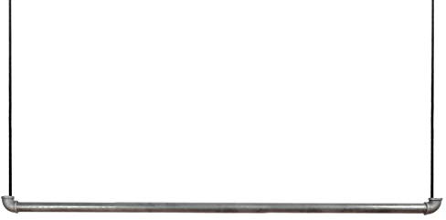 1x Natural Goods Berlin Hängegarderobe Pipe GARD Swing | frei hängende Industrial Vintage Kleiderstange Deckenmontage am 5m Seil höhenverstellbar | Wasserrohre Fitting | DIY (120cm, schwarzes Seil)