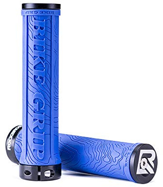 ROCKBROS Fahrradgriffe TPR Lock-On 22,2 mm | Rutschfeste Lenkergriffe mit Aluminium-Klemmring, komfortabler Halt für MTB, Mountainbike, Citybike und E-Bike