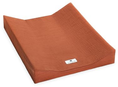 Wickeauflagenüberzug für 2-Keil-Mulde aus Musselin, rost, Made in Germany, OEKO-TEX Standard 100, Größe: 50/65 cm
