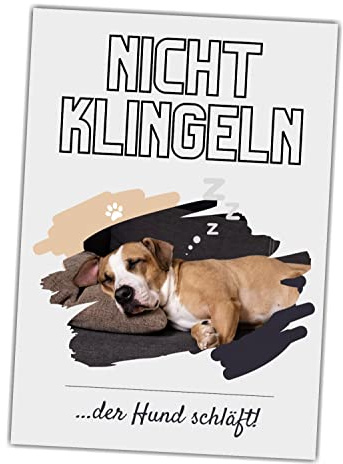 Hund Hunde Schild Dog Hund Vorsicht nicht Klingeln Spruch Dein Foto Bild hochladen eigenes Hundefoto Türschild Hundeschild Warnschild Dein Foto
