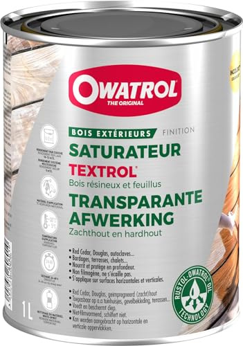 OWATROL - TEXTROL® - Saturateur Bois Extérieur - Teinte Chêne Doré - 2.5L | Huile de lin pour nourrir et protéger les bois extérieurs - Finition mate naturelle pour terrasses, bardages et chalets