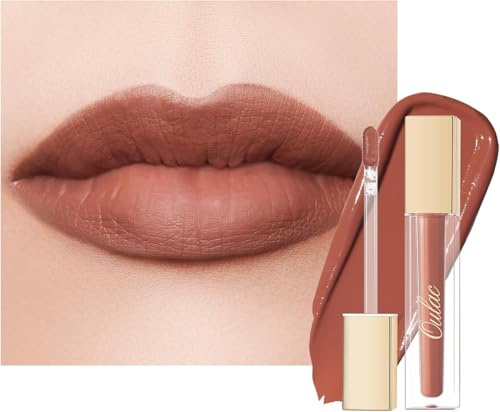 Oulac Matte Liquid Lipstick for Women, Brown Orange Tune Highly Pigmented Creamy Matte Lip Gloss,Rich Colour Formula with Vitamin E & Rose Oil, Waterproof, Long Lasting,Vegan (M04)
