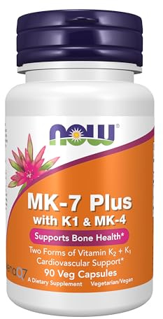 NOW Supplements, MK-7 Plus with K1 & MK-4, 90 Veg Caps