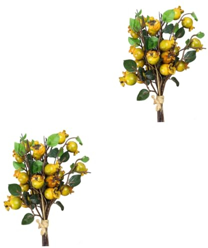 IMIKEYA 2 Stücke 5 Saisonale Decor Gelb Künstliche Hagebutten Beeren Simulierte Granatapfel Weihnachten Picking Für Hause