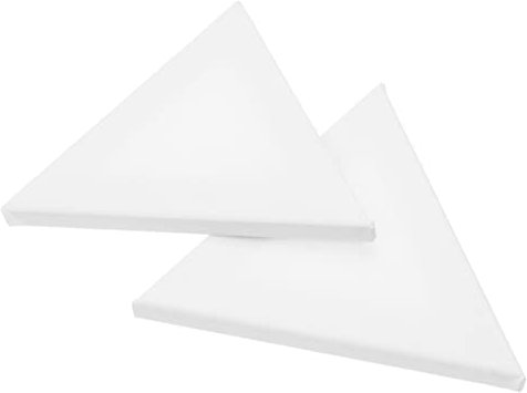 Lurrose 2pcs Irregular Oil Painting Panels Canvas Drawing Boards Triangle Style 20cm White Cotton Surface Creative Painting Boards for Student Artists