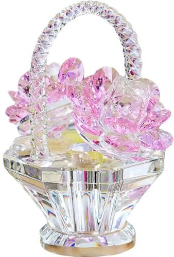 Kristall-Blumenkorb-Figur Glas-Blumenstrauß Briefbeschwerer Sammel-Blumenfigur für Zuhause Tischdekoration