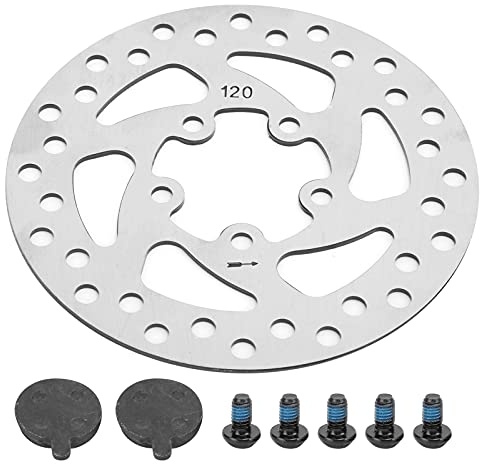 BuyWeek Elektroroller Bremsscheibe für Xiaomi PRO/PRO 2, 120mm Elektroroller Scheibenbremse 2 Bremsbeläge 5 Schraube Kit (5 Löcher)