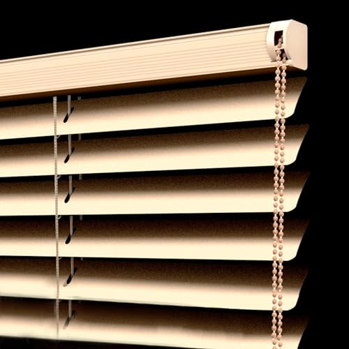 NIANXINN Aluminium Jalousie,Gold,25mm Metall Lamellen,Home-Office Alu Jalousien Rollo Plissee,Sichtschutz,Lichtschutz Fensterjalousie,Anpassbar Farbe/Größe,Breite × Höhe (60cm x 180cm)