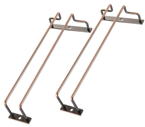 Dianoo Portabicchieri da vino in bronzo, 27,5 cm, supporto per bicchieri da vino, in ferro robusto, color bronzo vintage, facile da installare, set da 2