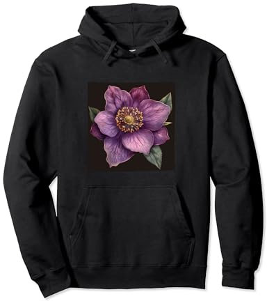 Motif floral hellébore Sweat à Capuche