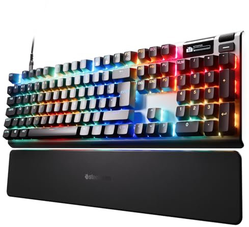 SteelSeries Apex Pro Gen 3 - Clavier Gamer HyperMagnetic - Switches OmniPoint 3.0 - Actionnement Ajustable - Toucher Rapide/SOCD - OLED - RGB - Capuchons PBT - USB-C - FR Layout AZERTY