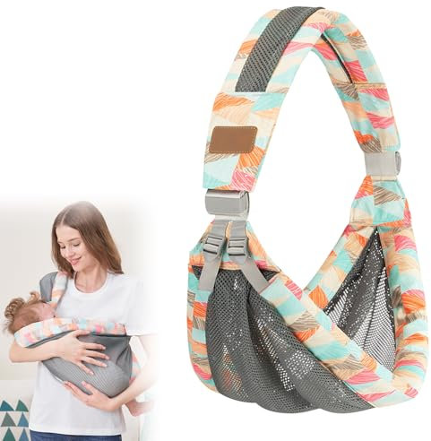 Babytragetuch Mesh Atmungsaktiv: Ergonomische Baby Trage, Luftige Und Leichte Konstruktion, Für Babys Von 0 Bis 36 Monaten (Geometrisch)