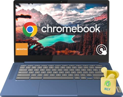 Lenovo Ordenador portátil IdeaPad Slim 3 Chromebook con pantalla táctil FHD de 14 pulgadas para negocios y estudiantes, MediaTek Kompanio 520, Chrome OS, 4 GB de RAM, 320 GB de almacenamiento (64 GB