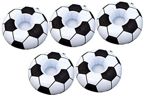 Abaodam 5pcs Pvc Inflatable Football Drink Cup Holders for Pool
