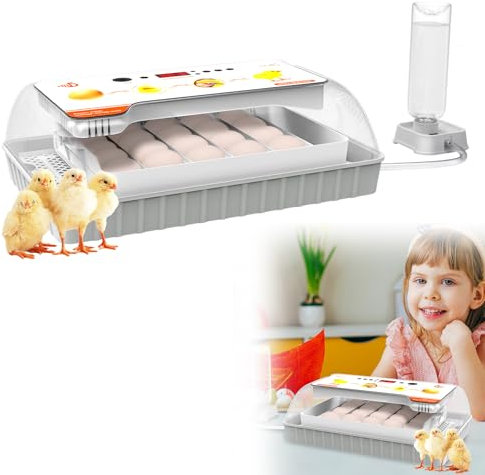 LARS360 Brutmaschine 20 Eier Brutautomat Inkubator mit LED-Effizienzbeleuchtung Einstellbarer Eierbrüter für Hühner Enten, Gänse und Vögel