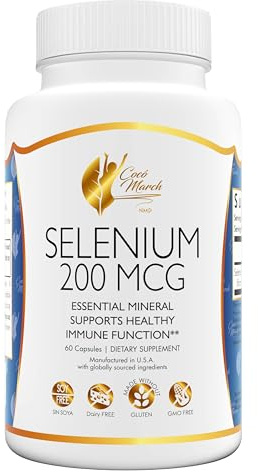 Cocó March N.M.D. Selenium 200 mcg – Thyroid & Immune Support Supplement – Essential Mineral for Metabolism & Antioxidant Defense – Gluten Free, Dairy Free & Vegan – 3 Month Supply, 90 Veg Capsules