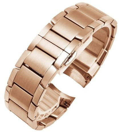 POYNMRE Cinturino in acciaio inossidabile massiccio cinturino di ricambio in metallo compatibile con Ar-mani AR2447 2434 2432 2448 catena for orologio da uomo 22 mm nero argento(Rose gold)