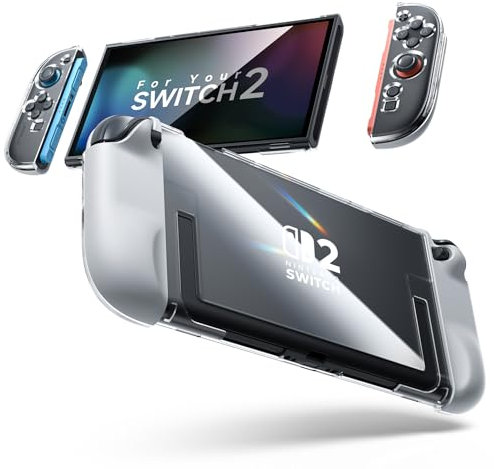 JSAUX Dockable Case for Nintendo Switch 2 2025, PC+TPU Grip Protective Case Accessories Compatible with Switch 2 Console & JoyCon Controller, Split Design