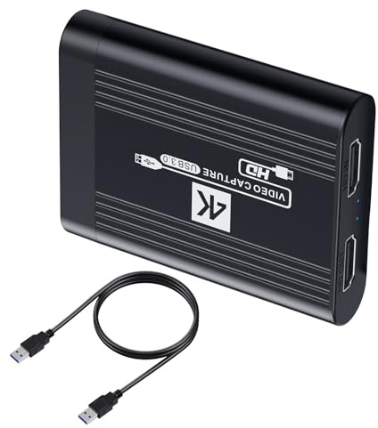 HEEZOU Dispositif de capture vidéo USB 3.0 4K 1080p carte vidéo prenant en charge le streaming en direct 1080p et sur plusieurs plates-formes