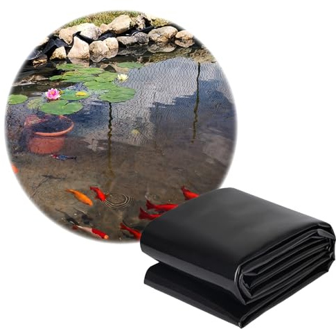 Robuste Teichfolie, 8 x 10 m, flexible HDPE-Folie für Koiteiche, Wasserspiele im Freien, Gartenbrunnen, Wasserfälle und Wildtierschutz, einfach zu schneiden und zu installieren