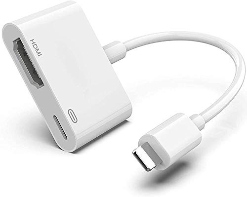 Lightning to HDMI Adapter for iPhone to TV, Apple MFi Certified 1080P HD Digital Video & Audio Sync Screen TV Cable HDMI Connector to HDTV/Monitor/Projector Compatible with iPhone/iPad,Plug & Play