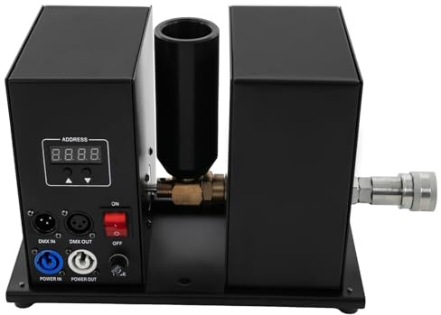 KANBCNG 250W Doppelrohr Nebelmaschine CO₂-Luftsäulenmaschine CO₂-Düsenmaschine Einstellbarer Sprühwinkel DMX-Konsole Rauch Jet Maschine Bühne Rauch Maschine Dj Effekte Blaster Kanone