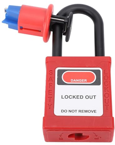 Garosa Cerradura de Disyuntor en Miniatura, Candado de Seguridad de Nailon y Acero Inoxidable para Equipos Industriales, Grillete de Apertura Automática con Diseño de Retención de Llave, Dispositivo
