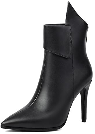 Eestfy Stivaletti A Punta Tacco Alto A Spillo Chiusura Laterale Stivaletti Eleganti per Ufficio Feste Uscite Serali Look Moda,Nero,45 EU