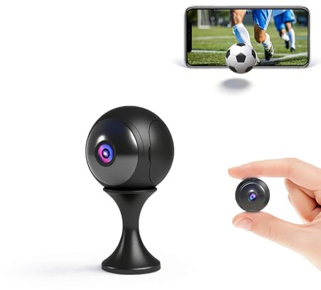 Mini Telecamera WiFi Interna 4K, Supporta WiFi 2.4/5GHz, Piccolo Telecamera di Sicurezza per Visione Notturna, 4 Ore Autonomia, Notifiche Movimento, Doppia Memoria SD/Cloud, Controllo Remoto APP
