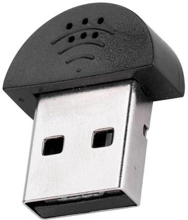 Agatige Mini micrófono USB 2.0, portátil USB Studio Speech 360° omnidireccional cancelación de Ruido micrófono grabación Audio Mic Receptor Adaptador para computadora PC, Plug and Play (Negra)