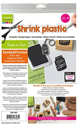 Vaessen Creative Schrumpffolie A4 Gefrostet 25pcs, 21 x 29.8 x 0.3 cm, Matt