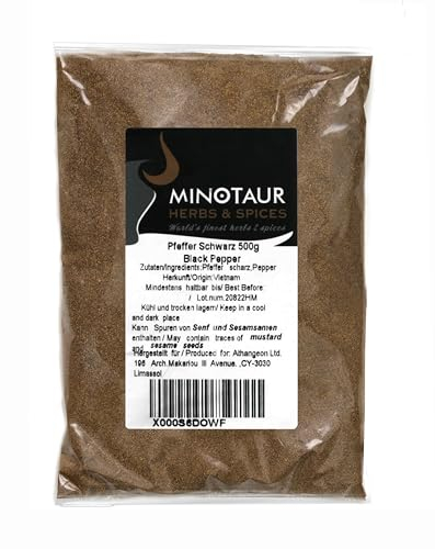 Minotaur Spices | Poivre Noir moulu | 2 x 500 g (1 Kg)