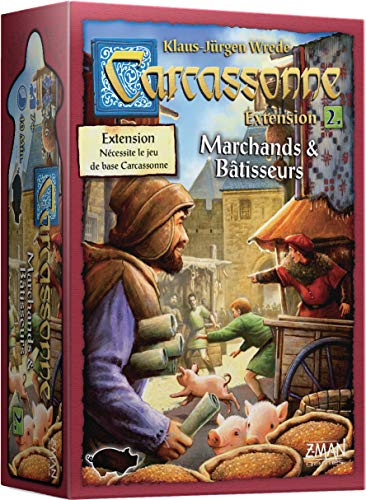 Z-Man Games – Carcassonne – Erweiterung 2 Händler & Baumeister – Gesellschaftsspiel – ab 7 Jahren – 2-6 Spieler – 40 Minuten