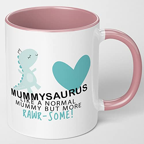 Mugged Off Mummy Gifts Mummysaurus 11oz Pink Mug