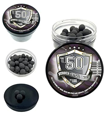 100 x Rubber Steel Balls in 50 cal. - Sfere in acciaio da 100 pezzi per pistole da addestramento per la difesa domestica in calibro 50 (ORIGINAL LOOK)