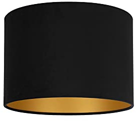 Uniqq Lampenschirm Velours schwarz Ø 35 cm - 20 cm hoch, UL056