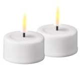 Deluxe Homeart Set LED-Teelichter ohne Flamme für den Innenbereich, mit Real Flame™-Technologie, batteriebetriebene Kerze (weiß)