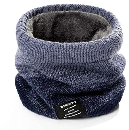 TBSCWYF Schal herren Warme Loop Schal Strickschal mit Fleecefutter Winter Warme Nackenwärmer für Herren und Damen Winter Schlauchschal Loop Schal Rundschal Dick Fleece Halswärmer Gefüttert Weichem